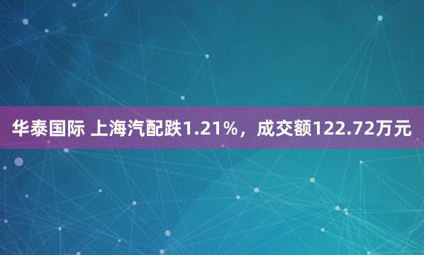 华泰国际 上海汽配跌1.21%，成交额122.72万元